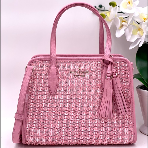 kate spade Handbags - Kate Spade Rowe Tweed Zip Top Satchel Bag  Pink